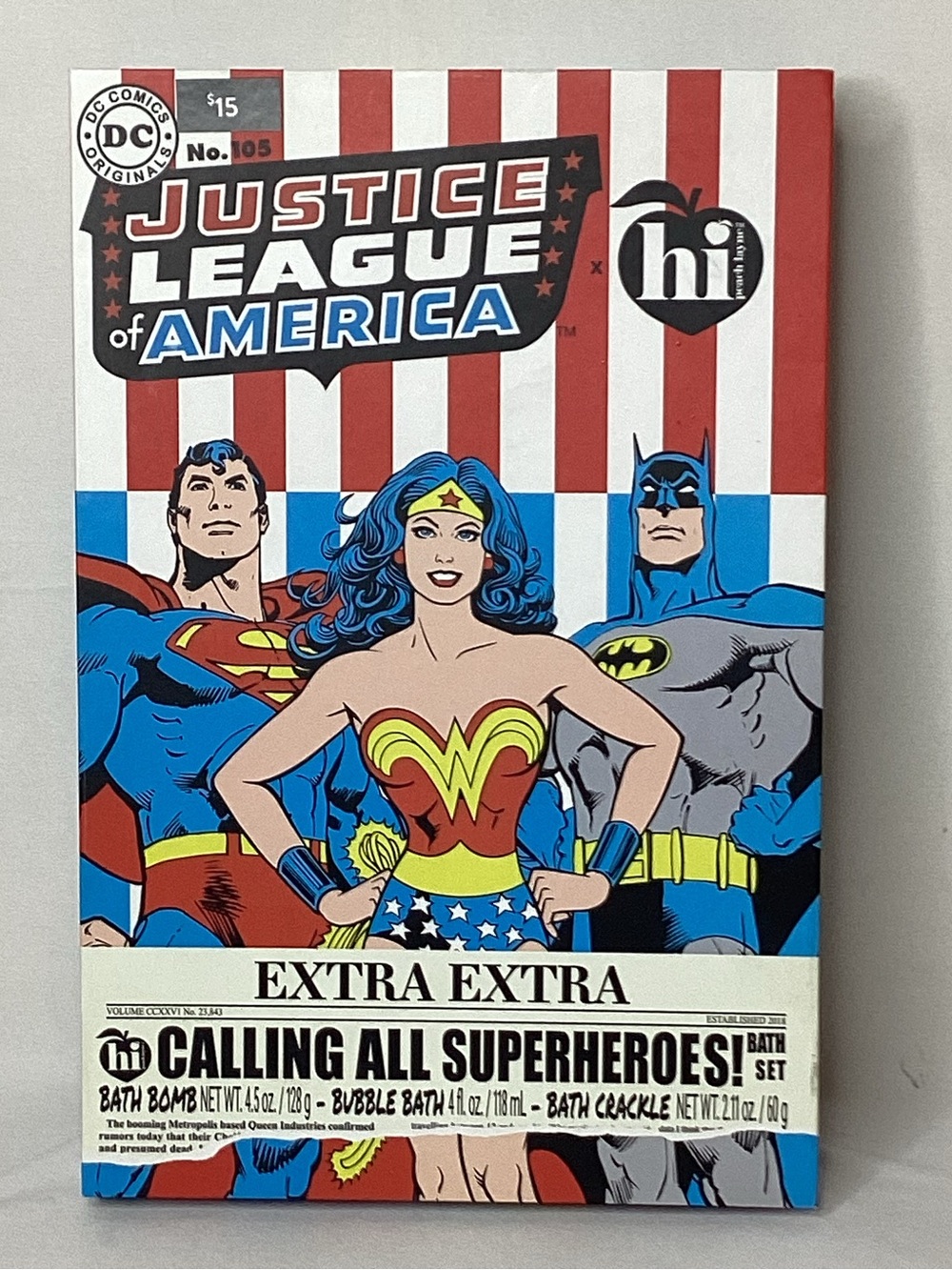 DC Justice League of America bath bomb set - SUPERWOMAN BATMAN SUPERMAN